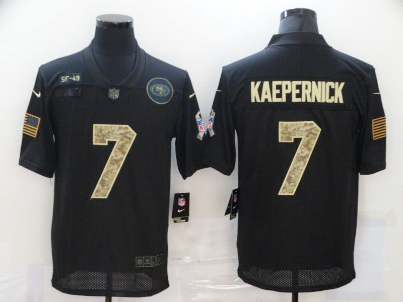Men San Francisco 49ers #7 Kaepernick Black camo Lettering 2020 Nike NFL Jersey
